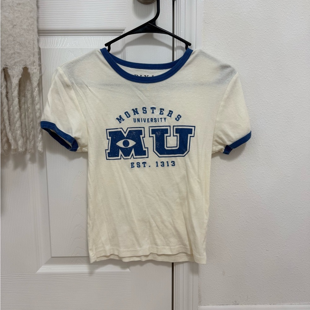 Monsters University Women's Tee - Cream and Blue